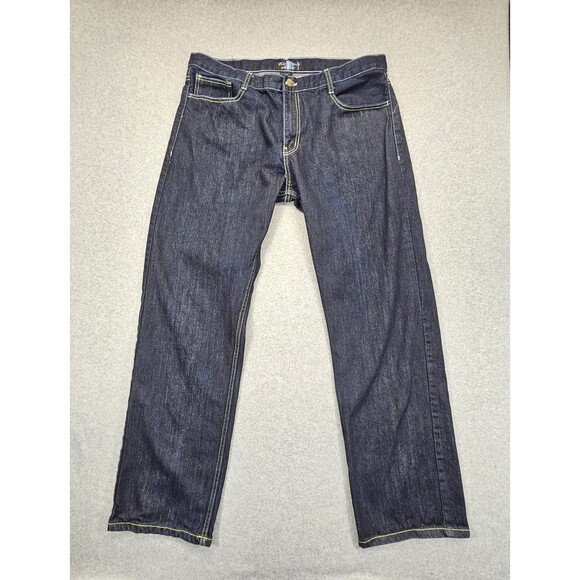 Black & Blue Denim Men's Jeans Dark Wash 38x32 Cotton Straight Leg - Picture 2 of 10